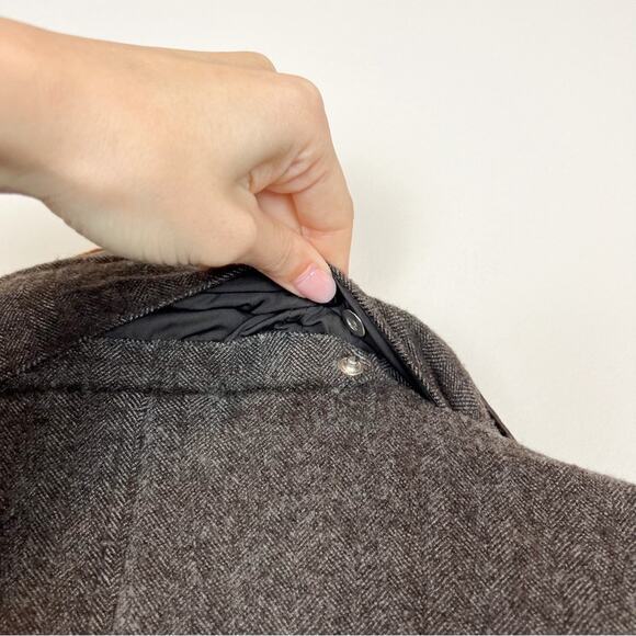 Ermenegildo Zegna Elements Wool Cashmere Fur Lamb Leather Brown Coat Mens Sz XL - Picture 11 of 16